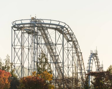 Everland, Yongin, Güney Kore - 31 Ekim 2015: ahşap structur