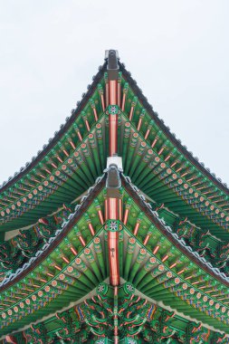 Gyeongbokgung Sarayı Seul güzel ve eski mimarisinde 