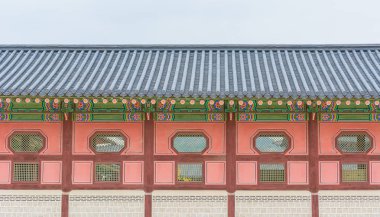 Gyeongbokgung Sarayı Seul güzel ve eski mimarisinde 