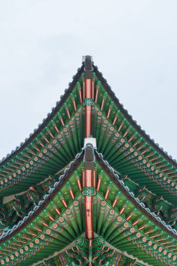 Gyeongbokgung Sarayı Seul güzel ve eski mimarisinde 