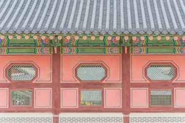 Gyeongbokgung Sarayı Seul güzel ve eski mimarisinde 