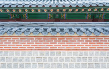 Gyeongbokgung Sarayı Seul güzel ve eski mimarisinde 