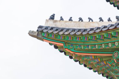 Gyeongbokgung Sarayı Seul güzel ve eski mimarisinde 