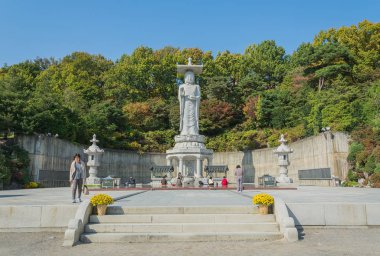 Seoul, Güney Kore 2015 Ekim 28 - Bongeunsa Tapınağı seoul City 