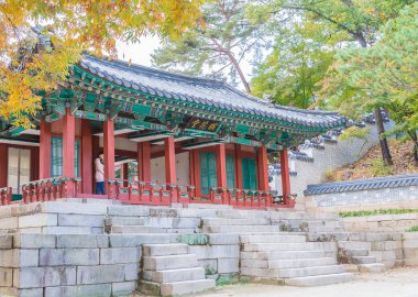 Seul 'deki Changdeokgung Sarayı' nda Güzel ve Eski Mimarlık 