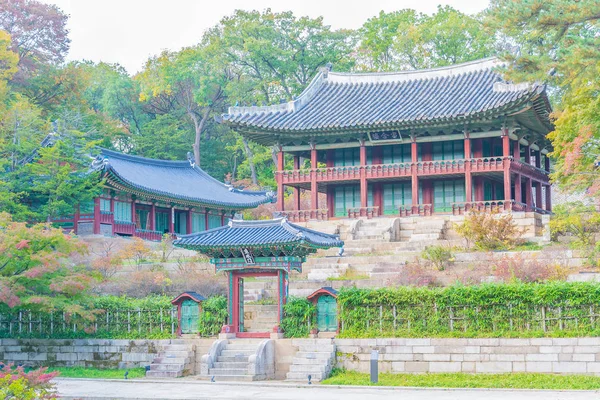 Architettura bella e antica nel Palazzo Changdeokgung a Seoul — Foto Stock