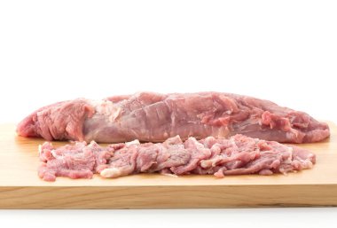 Beyaz arka planda domuz dilimi