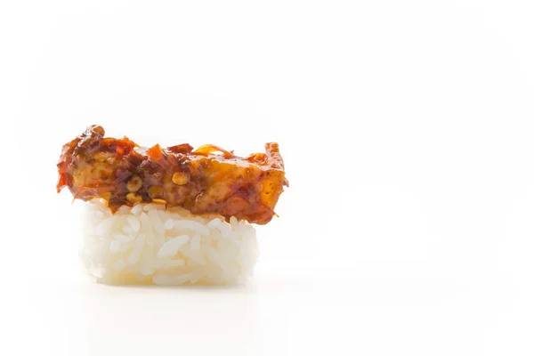 Babi sushi bergaris pedas — Stok Foto