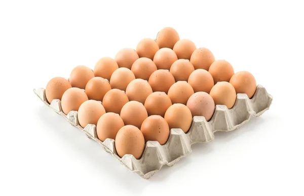 Huevos de gallina sobre fondo blanco —  Fotos de Stock