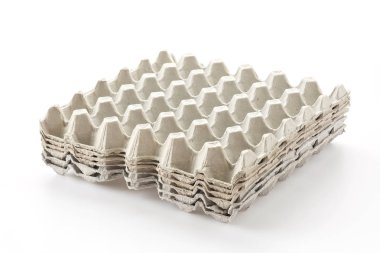 Beyaz arkaplandaki panel yumurtaları