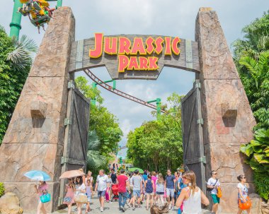 Singapur - 20 Temmuz: Jurassic Park Tema Universal Studios Si