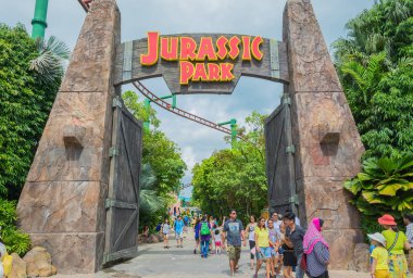 Singapur - 20 Temmuz: Jurassic Park Tema Universal Studios Si