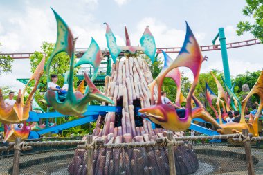 Singapur - 20 Temmuz: Jurassic Park Tema Universal Studios Si