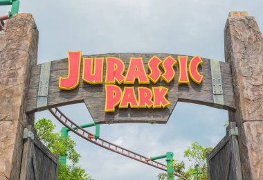 Singapur - 20 Temmuz: Jurassic Park Tema Universal Studios Si