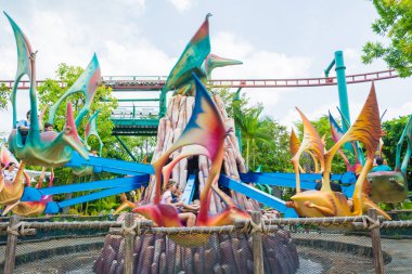 Singapur - 20 Temmuz: Jurassic Park Tema Universal Studios Si