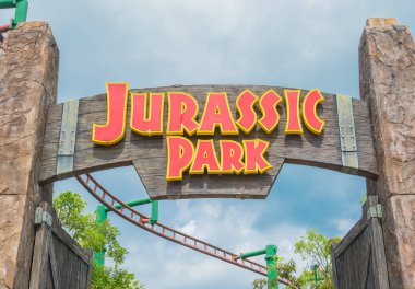 Singapur - 20 Temmuz: Jurassic Park Tema Universal Studios Si