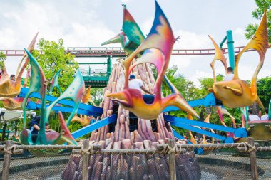 Singapur - 20 Temmuz: Jurassic Park Tema Universal Studios Si