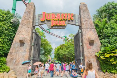 Singapur - 20 Temmuz: Jurassic Park Tema Universal Studios Si