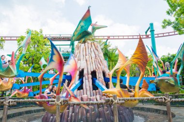 Singapur - 20 Temmuz: Jurassic Park Tema Universal Studios Si