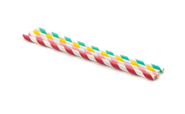 Colorful straw on white background — Stock Photo, Image