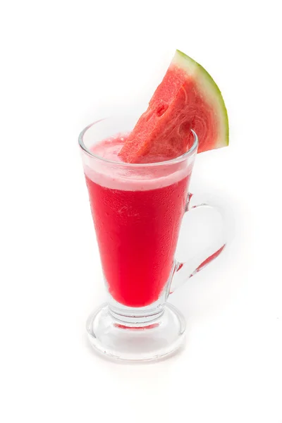 Watermelon smoothie pada latar belakang putih — Stok Foto