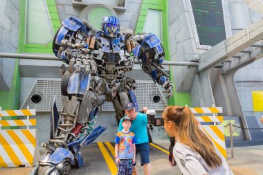 SINGAPORE - JULY 20 ,2015 : TRANSFORMERS The Ride: The Ultimate  clipart