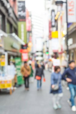 Seoul şehir sokak arka planda alışveriş bulanık