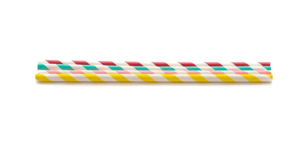 Colorful straw on white background — Stock Photo, Image