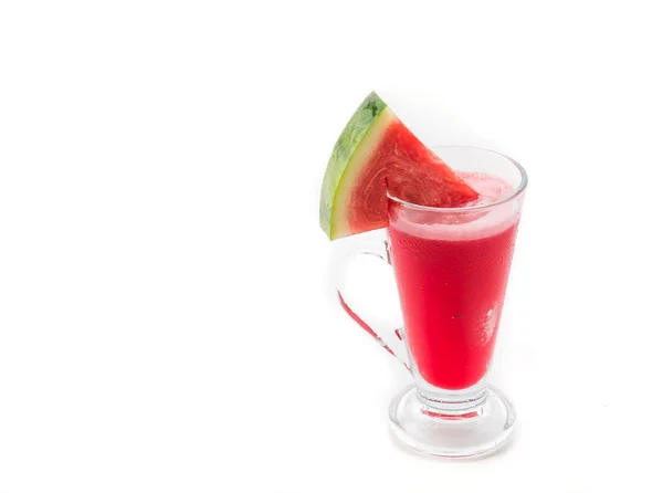 Watermelon smoothie pada latar belakang putih — Stok Foto