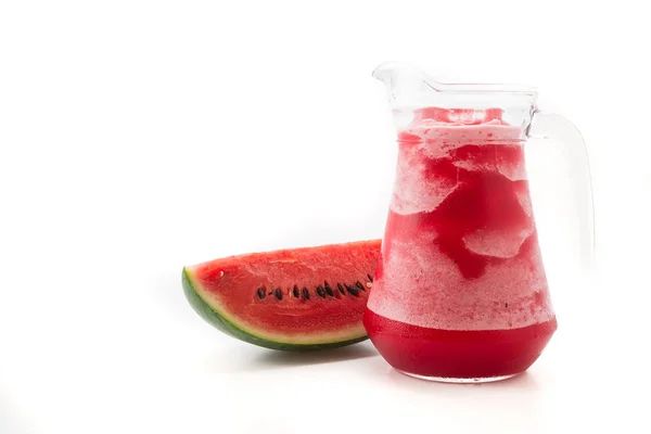 Watermelon smoothie on white background — Stock Photo, Image