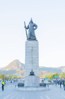 Seoul city Kore asker heykelinin