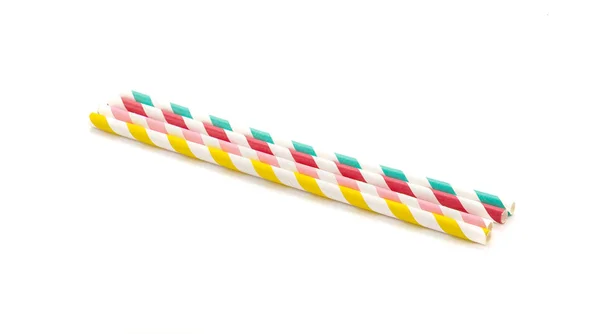 Colorful straw on white background — Stock Photo, Image