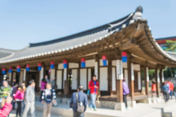 Abstrakte verschwimmen schöne Architektur im Dorf Namsangol Hanok — Stockfoto