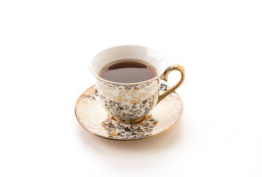 Beyaz arkaplanda çay fincanı