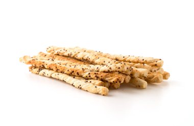 Beyaz arkaplanda ekmek çubuğu