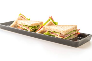 beyaz zemin üzerinde sandviç