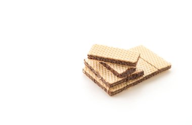 Beyaz arkaplanda çikolatalı gofret