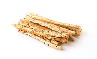 Beyaz arkaplanda ekmek çubuğu