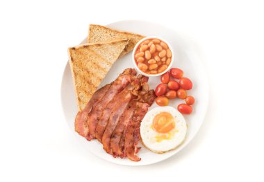 beyaz zemin üzerine kahvaltı