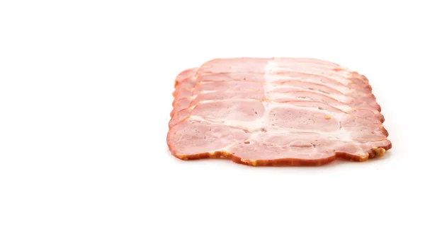 Daging babi pastrami pada latar belakang putih — Stok Foto