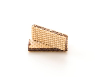 Beyaz arkaplanda çikolatalı gofret