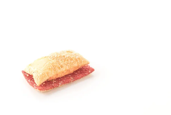 Mini pie biscuit with strawberry jam — Stock Photo, Image