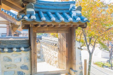 Namsangol Hanok Köyü Seoul Korea, güzel mimari