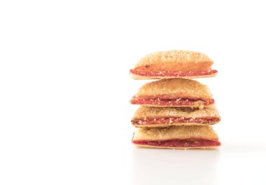 Mini pasta çilek reçeli ile bisküvi 