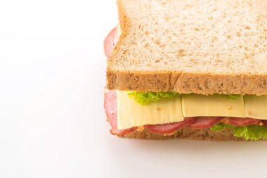 beyaz zemin üzerinde sandviç