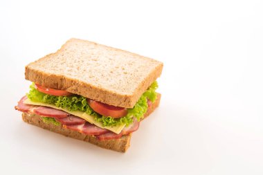 beyaz zemin üzerinde sandviç