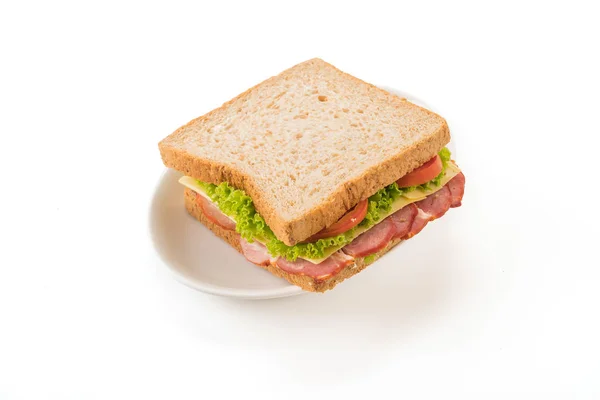 Сендвіч на білому тлі — стокове фото