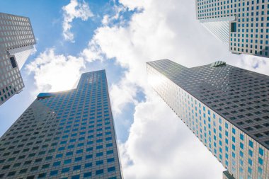 Singapore adlı - parlak ışık işleme tarzı bina gökdelen