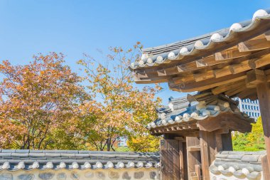 Namsangol Hanok Köyü Seoul Korea, güzel mimari