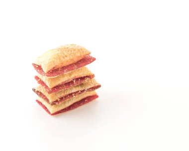 Mini pasta çilek reçeli ile bisküvi 